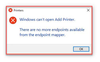 There Are No More Endpoints Available From The Endpoint Mapper Windows 10