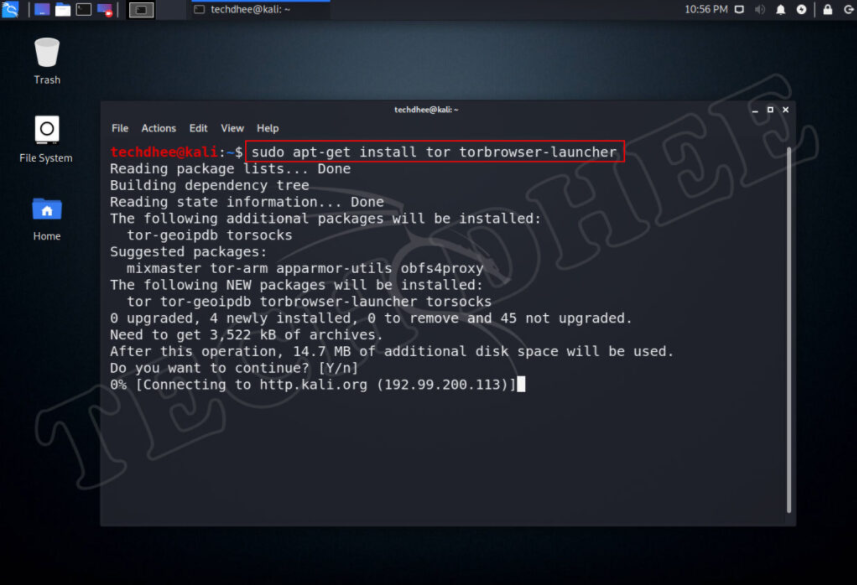 installing tor browser kali linux